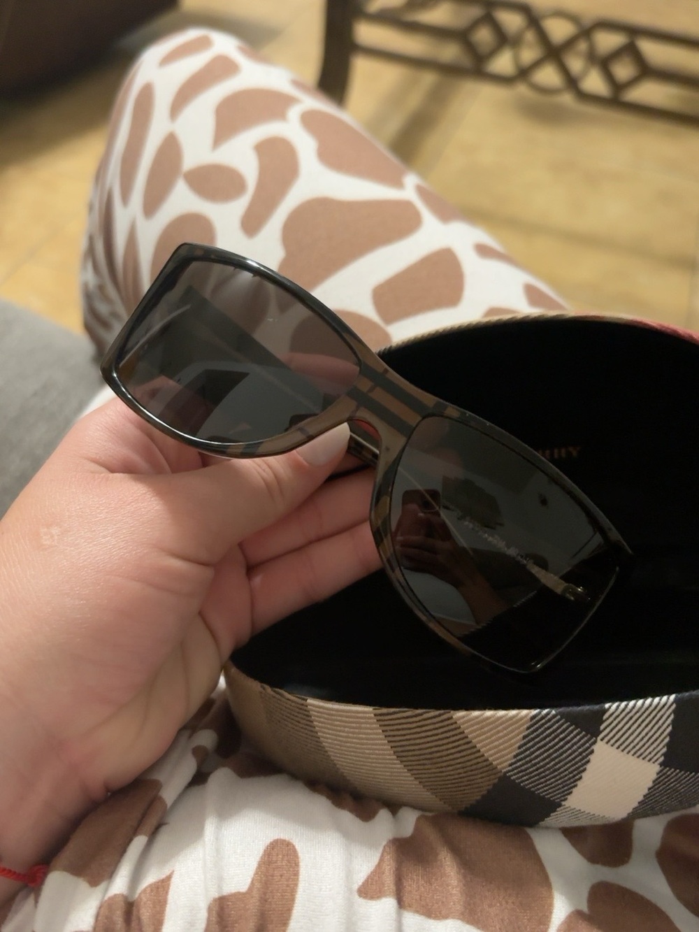 Burberry Black Oversized Rectangle Women's Sunglasses